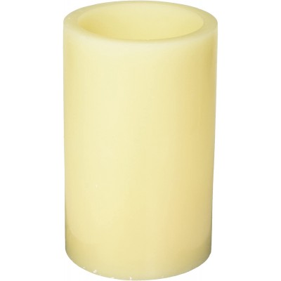 Flipo Pacific Accents Ivory Wax 5-Inch by 8-Inch Pillar Candle with 4-Hour and 8-Hour Timer