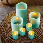 Furora LIGHTING Blue Flameless Candles Remote Controlled Light Blue Candles for Home Set of 8 Battery Operated Blue Candles Pillar Set for Wedding Decor Centerpieces and Holiday Decorations