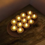 Furora LIGHTING Glitter Gold Tea lights Candles with Timer Gold Tealight Candles 6 Hours ON and 18 Hours OFF in 24 Hours Cycle Flickering Flameless Candles Battery Operated Centerpieces Diwali Décor