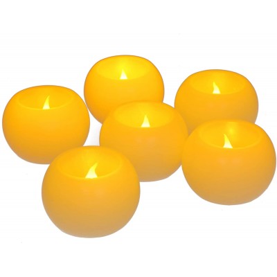 Furora LIGHTING LED Round Candles Battery Operated with Timer 6 18 Built-in Decorative Ball Candles for Home Decor Flickering Round Tea Light Candles for Wedding Decorations for Tables Centerpieces