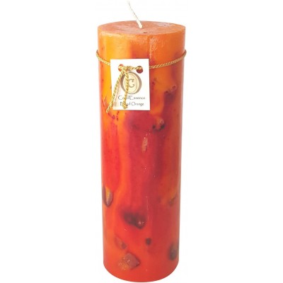 Handmade Scented Candle Long Burning Pillar Blood Orange Scent Large