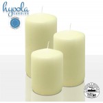 Hyoola Ivory Pillar Candles 3x4 Inch Unscented Pillar Candles 6-Pack European Made
