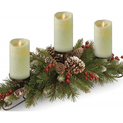Kitch Aroma D 3" H 4" 5" 6" Crystallized Ivory Flameless Candles with Remote Control Real Wax Battery Operated Pillars Candles with Flickering Flame and Timer Featured,Set of 3