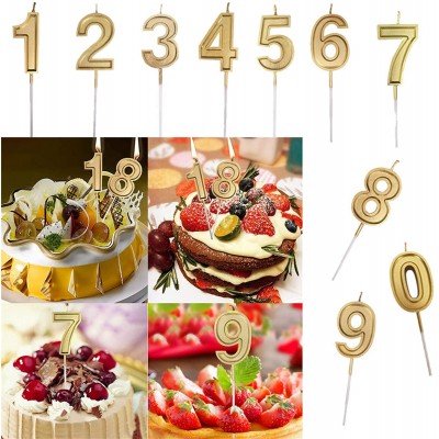 KSHQU Number Decor for Cake Number Adults Kids Numeral Candles Birthday Party Gold Home Decor A,B,C,D,E,F,G,H,I,J Free Size