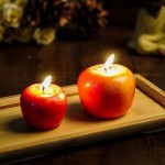 LAPUTA Christmas Decorations,Fruit Apple Modeling Scented Candle Home Birthday Christmas Party Decoration S