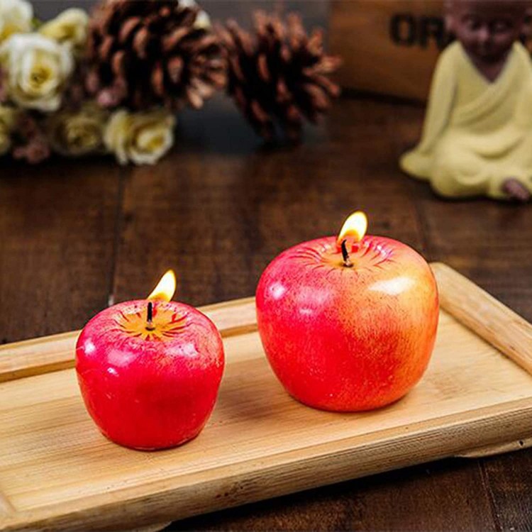 LAPUTA Christmas Decorations,Fruit Apple Modeling Scented Candle Home Birthday Christmas Party Decoration S