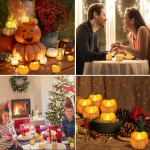 LED Timer Candles 12pcs Battery Operated Flickering Flameless Tea Light Candles Automatically 6 Hours On and 18 Hours Off Per Cycle for Halloween Christmas Wedding Decoration,Warm Yellow