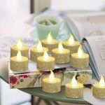 Light Gold LED Tea lights Candles Battery Operated Furora LIGHTING Champaign Gold Tealight Candles with Timer 6 18 Cycle Flickering LED Flameless Candles Gold Christmas Ornaments Wedding Decoration