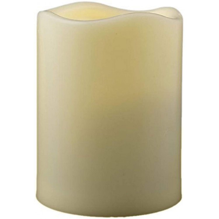Pacific Accents 3 X 3.75 Melted Top Ivory Resin Flameless Pillar 3 Diameter 3.75 I