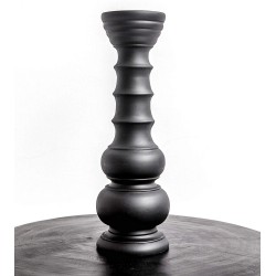 Paradiso Imports Hand Carved Mahogany Black Modern Pillar Candle Holder 14" High Great for LED Votive Candles Pillar Candles Aromatherapy Beautiful Accent Décor