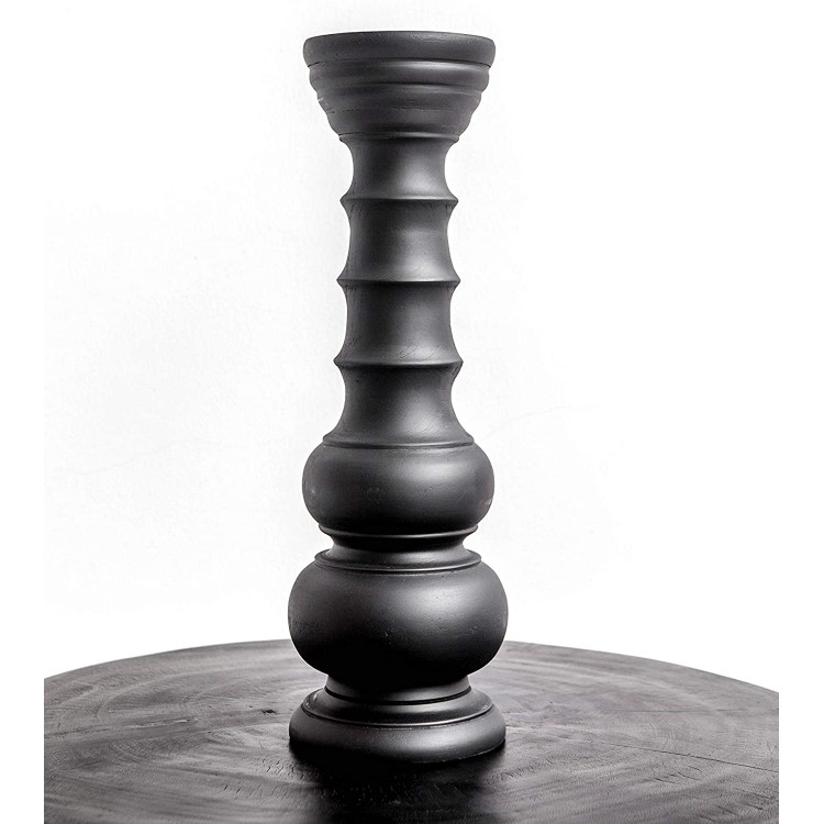 Paradiso Imports Hand Carved Mahogany Black Modern Pillar Candle Holder 14 High Great for LED Votive Candles Pillar Candles Aromatherapy Beautiful Accent Décor
