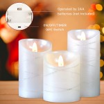 Pearl Flameless Candles with Remote SILVERSTRO Real Wax White Trim LED Candles Battery Operated Candles for Home Wedding Party Christmas Decor Pack of 3