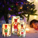 Petristrike Flameless Christmas Candles Battery Operated Realistic Flickering Flameless Candles with Timer & Remote Holiday Led Pillar Candles for Holiday Decorations Nutcracker