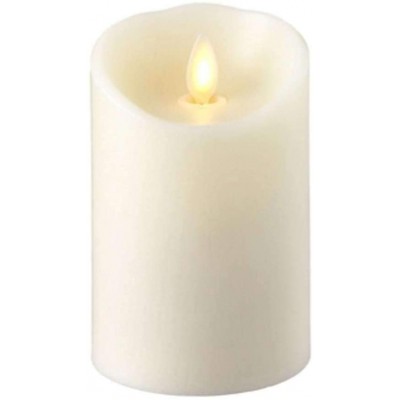 RAZ IMPORTS INC Push Flame Flameless Battery Operated LED Pillar Candle Ivory 3"x 4" for Home Décor Holiday and Gift