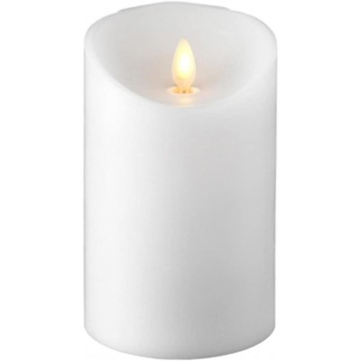 RAZ IMPORTS INC Push Flame Flameless Battery Operated LED Pillar Candle White 3.5"x 5" for Home Décor Holiday and Gift