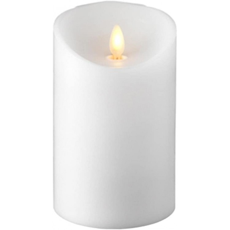 RAZ IMPORTS INC Push Flame Flameless Battery Operated LED Pillar Candle White 3.5x 5 for Home Décor Holiday and Gift