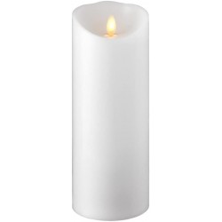 RAZ IMPORTS INC Push Flame Flameless Battery Operated LED Pillar Candle White 3.5"x9" for Home Décor Holiday and Gift