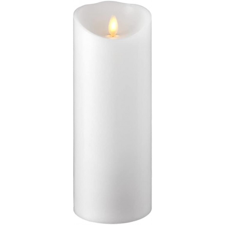 RAZ IMPORTS INC Push Flame Flameless Battery Operated LED Pillar Candle White 3.5x9 for Home Décor Holiday and Gift