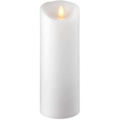 RAZ IMPORTS INC Push Flame Flameless Battery Operated LED Pillar Candle White 3"x 8" for Home Décor Holiday and Gift