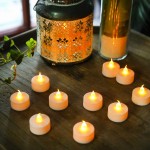 Realistic Bright Flameless LED Tea Light Candles Bright Flickering Battery Powered Fake Candles Unscented Tealights Pack of 50