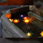 Romingo 7 Colors Lotus LED Candles Floating Candle Batteries Operated Flameless Candle Light Beautiful for Festival Lamp Decoration Home Garden Pond