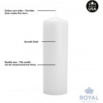 Royal Imports Unscented Pillar Candles Premium Wax White Made in USA 60 Hours Burning for Wedding Spa Party Birthday Holiday Bath Home Decor 3x6 Inch Set of 6