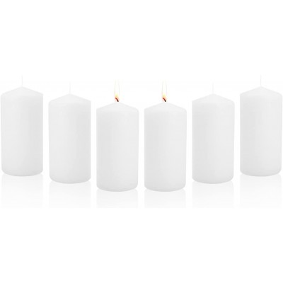 Royal Imports Unscented Pillar Candles Premium Wax White Made in USA 60 Hours Burning for Wedding Spa Party Birthday Holiday Bath Home Decor 3"x6" Inch Set of 6
