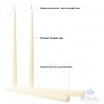 Royal Imports Unscented Taper Candles Elegant Premium Quality Dripless & Smokeless Hand-Dipped Dinner Candles for Wedding Holiday Home Decor 9 Hour Burn Time Set of 36 12 Inch Ivory