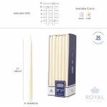Royal Imports Unscented Taper Candles Elegant Premium Quality Dripless & Smokeless Hand-Dipped Dinner Candles for Wedding Holiday Home Decor 9 Hour Burn Time Set of 36 12 Inch Ivory