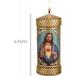 Sacred Heart of Jesus Prayer Candle Devotional Unscented Pillar Candles Decoration for Churches or Homes 4.75 Inches