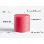 Set of 3 Pillar Candles 3 x 3 Unscented Handpoured Weddings Home Decoration Restaurants Spa Church Smokeless Cotton Wick Red