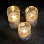 SILVERSTRO Flameless Candles Blinks with Remote Love Theme LED Candles Rose Series Glass Pillar Candles for Home Party Wedding Christmas Decor Set of 3