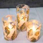 SILVERSTRO LED Candles with Remote Nautical Theme Flickering Flameless Candles Battery Operated Candles for Bedroom Party Christmas Decor D3x H456 Set of 3