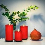 smtyle Red Flameless Candles for Christmas Decor with Remote and Timer Battery Operated with Moving Flame Wick Flickering LED Pillar Candle