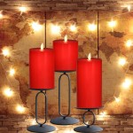 smtyle Red Flameless Candles for Christmas Decor with Remote and Timer Battery Operated with Moving Flame Wick Flickering LED Pillar Candle
