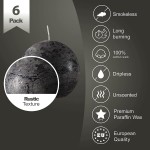 SPAAS Unscented Black Round Candles 3 Rustic Ball Candles for Wedding Decoration Celebrations Holiday Candles and Home Decor Set of 6 Paraffin Sphere Candles