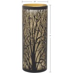 Sterno Home Impression LED Flameless Candle with Etched Tree Luminary with Programmable Timer 9 inch Black