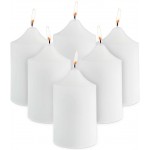 Super Z Outlet 2 x 3 Unscented White Pillar Candles for Weddings Home Decoration Relaxation Smokeless Cotton Wick. Set of 6