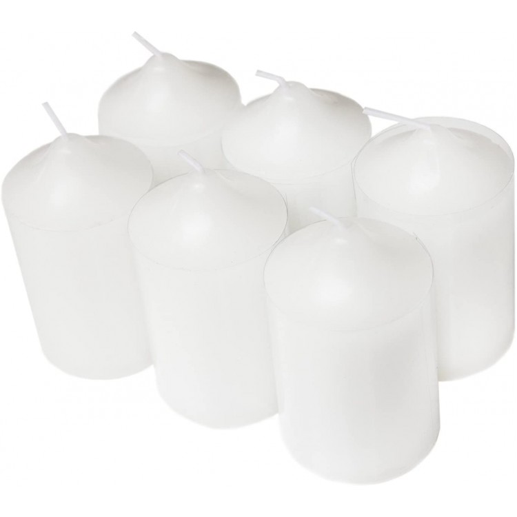 Super Z Outlet 2 x 3 Unscented White Pillar Candles for Weddings Home Decoration Relaxation Smokeless Cotton Wick. Set of 6
