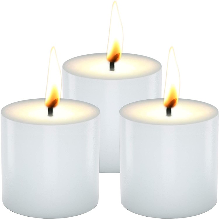 Sustainable Stylish White Votive Candles Bulk 36 Pack. 10 Hour Large Tea Lights Perfect for Weddings Parties and Home Decor. Best Real Unscented Giant Tealight Candle Votives are Long Burning