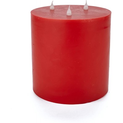 The Lakeside Collection Scented 3-Wick LED Candle Lighted Aroma Accent Red Apple Cinnamon