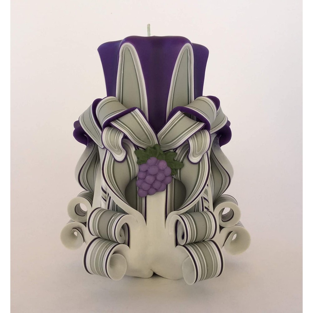 Wine Lover's Pillar Candle with Grape Accents