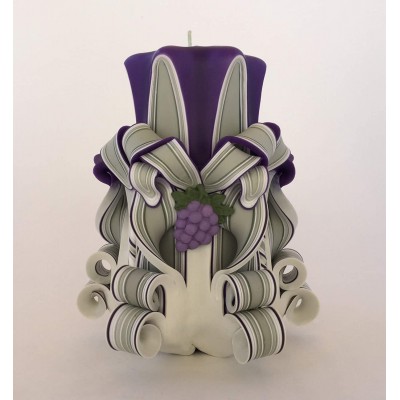 Wine Lover's Pillar Candle with Grape Accents