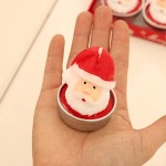 XINAOBAOLUO 3 Pieces Christmas Tealight Candles Set Handmade Santa Decoration Candles for Christmas Eve Party Home Decoration