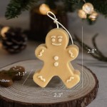 XINAOBAOLUO Gingerbread Man Candle Cute Shaped Candle Handmade Danish Pastel Room Aesthetic Decor for Christmas Home and Gifting Khaki