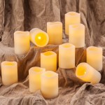 Yutime Flameless Candle Set of 12 D 3 x H 4 Battery Operated LED Pillar Real Wax Candles with Remote Control Timer