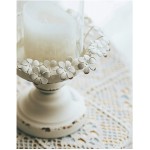 ZEDINGONELINE Handmade Romantic Iron Candlesticks， White Pillar Candle Holders Ideal for Pillar Candles Gifts for Wedding Party Home Spa Holiday Decor Size : Small