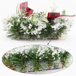 2 in 1 Christmas Candle Holder Frosted Pine Needles Candle Rings with Candlestick Decorative Red Berries Burlap Bow Holiday Candlelight Stand for Xmas Dining Room Decoration Display Home Decor