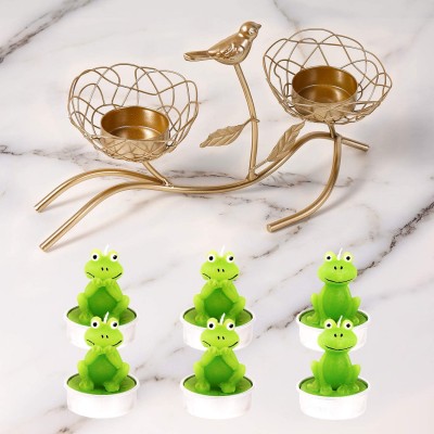 6PCS Frog Tealight Candles with Bird Shaped Tea Light Candle Holders for Mother's Day Ideal for Housewarming Gift and Valentine’s Day Party Gifts Birthday Parties Dates Anniversaries