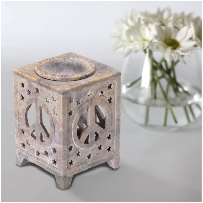 Aheli Soapstone Handcrafted Tealight Candle Holder Burner Warmer Aroma Diffuser for Essential Oil Home Living Room Decor